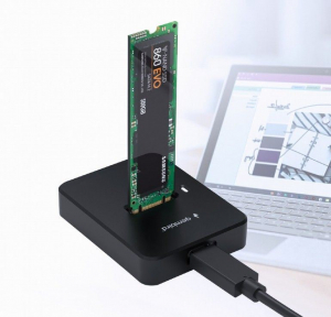 Gembird Asztali USB Type-C M.2 SATA NVME SSD dokkol&oacute; fekete (DD-U3M2)
