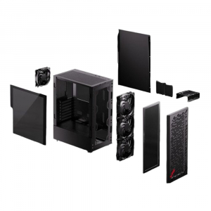 ADATA XPG VALOR AIR táp nélküli ablakos ház fekete 4x120mm ventilátorral (VALORAIRMT-BKCWW)