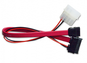Akasa 4pin Molex - 7pin SATA - 6pin SATA adat és tápkábel  20cm (AK-CB050)