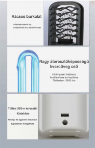 Zinas ZN-UVLM07 mini UV-C lámpa és ózongenerátor fehér