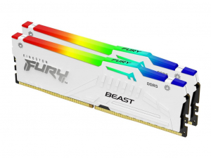 32GB 6400MHz DDR5 RAM Kingston Fury Beast White RGB EXPO CL32 1.4V (2x16GB) (KF564C32BWEAK2-32)