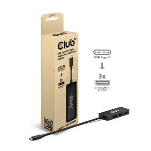 CLUB3D USB-C DP Alt-Mode - 3xDisplayPort &aacute;talak&iacute;t&oacute; fekete (CSV-1553)