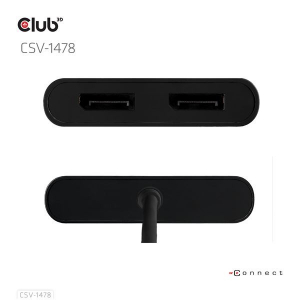 CLUB3D USB-C - 2xDP &aacute;talak&iacute;t&oacute; fekete (CSV-1478)