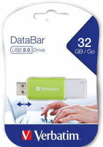 Pen Drive 32GB Verbatim DataBar zöld USB 2.0 (49454)