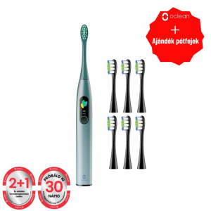 Oclean X Ultra elektromos fogkefe zöld + 6db pótfej (OCL556025+OCL552232)