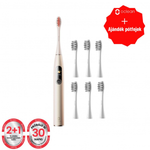 Oclean X Pro Digital elektromos fogkefe arany színű + pótfej (OCL552553+OCL552263)