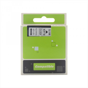 Eco feliratozógép szalag, Dymo S0720530/45013 12mmx7m kompatibilis fekete/fehér
