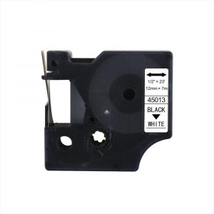 Eco feliratozógép szalag, Dymo S0720530/45013 12mmx7m kompatibilis fekete/fehér