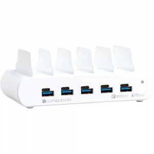 Compulocks 5 portos USB t&ouml;ltőhub feh&eacute;r (5PUSBCDKS-EU)