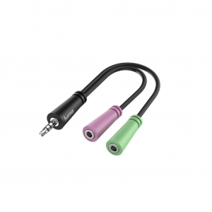 Hama 4-pin 3.5 mm Jack apa - 2 x 3-pin 3.5 mm Jack anya audio adapter (00200352)