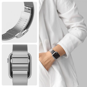Spigen Sleek Link Apple Watch Ultra (49mm) pótszíj ezüstszínű (AMP07224)
