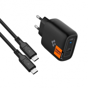 Spigen ArcStation Pro 45W USB-C hálózati töltő adapter és USB-C - USB-C kábel fekete (ACH02588)