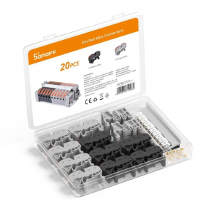 Sonoff 211 DIN-s&iacute;nre szerelhető, rug&oacute;s, oldhat&oacute; vezet&eacute;k &ouml;sszek&ouml;tő szett 20db (SON-DOB-211)