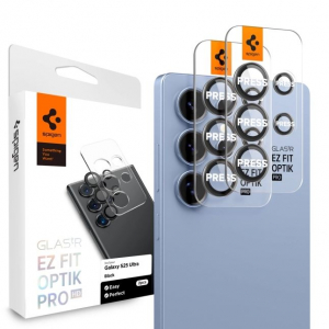 Spigen Glas.tR EZ Fit Optik Pro HD Samsung Galaxy S25 Ultra kameravédő fekete kerettel (AGL09084)