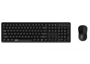 Rapoo 8150M Silent vezet&eacute;k n&eacute;lk&uuml;li (Bluetooth 4.0, 5.0 &eacute;s 2.4 GHz) billentyűzet &eacute;s optikai eg&eacute;r fekete (00229634)