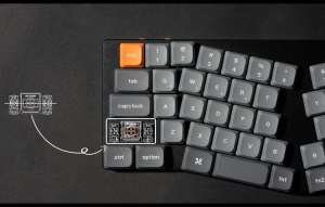 Keychron K11 Max RGB Brown Switch vezeték nélküli alacsony profilú angol billentyűzet fekete (K11M-H3)