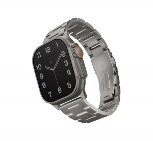 Uniq Osta Apple Watch 42/44/45/49mm fém szíj titánium ezüst