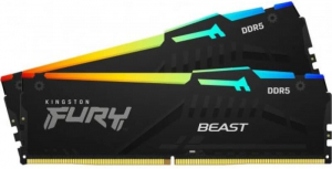 64GB 6400MHz DDR5 RAM Kingston Fury Beast Black RGB EXPO CL32 1.4V (2x32GB) (KF564C32BBEAK2-64)