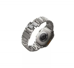 Uniq Osta Apple Watch 42/44/45/49mm fém szíj titánium ezüst