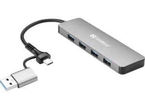 Sandberg 4xUSB-A Hub USB-C/USB-A csatlakoz&oacute;val (136-63)