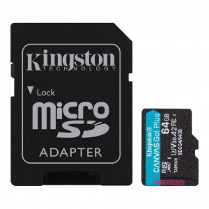 64GB microSDXC Kingston Canvas Go! Plus UHS-I U3 V30 A2 + adapter (SDCG4/64GB)