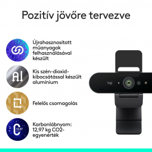 Logitech Brio 4K webkamera fekete (960-001718)