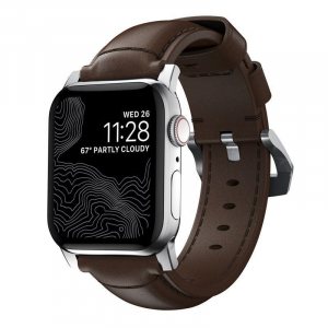 Nomad Apple Watch Ultra 2/1(49mm) 9/8/7(45mm)/6/SE/5/4(44mm)/3/2/1(42mm) szíj barna-ezüst (NM1A4RST00)