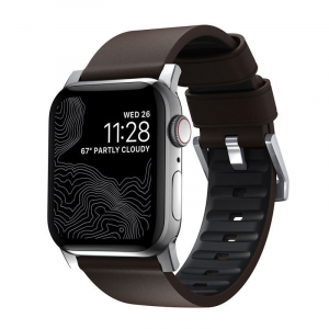 Nomad Apple Watch Ultra (49mm) 8/7(45mm)/6/SE/5/4(44mm)/3/2/1(42mm) szíj barna-ezüst (NM1A4mSNW0)