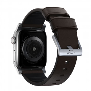 Nomad Apple Watch Ultra (49mm) 8/7(45mm)/6/SE/5/4(44mm)/3/2/1(42mm) szíj barna-ezüst (NM1A4mSNW0)
