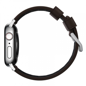 Nomad Apple Watch Ultra (49mm) 8/7(45mm)/6/SE/5/4(44mm)/3/2/1(42mm) szíj barna-ezüst (NM1A4mSNW0)
