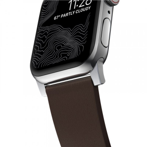 Nomad Apple Watch Ultra (49mm) 8/7(45mm)/6/SE/5/4(44mm)/3/2/1(42mm) szíj barna-ezüst (NM1A4mSNW0)