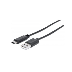 Manhattan USB 2.0 Type A - USB Type-C (USB-C)  M/M 1m kábel fekete  (353298)