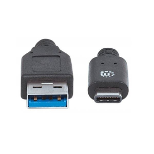 Manhattan USB 3.0 Type-A - USB 3.1 Type-C (USB-C) M/M 1m kábel fekete  (353373)