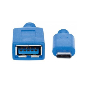 Manhattan USB 3.0 Type-A - USB 3.1 Type-C (USB-C) F/M 15cm kábel kék  (353540)