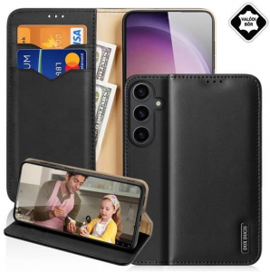 Dux Ducis Hivo Samsung Galaxy S25 (SM-S931) kártyazsebes valódi bőr tok fekete (GP-164909)