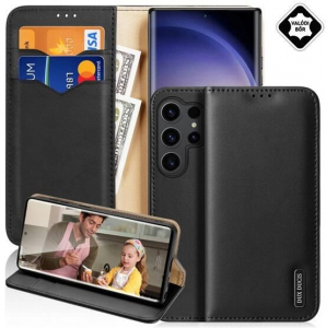 Dux Ducis Hivo Samsung Galaxy S25 Ultra (SM-S938) kártyazsebes valódi bőr tok fekete (GP-164907)