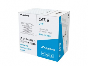 Lanberg LAN ethernet h&aacute;l&oacute;zati k&aacute;bel UTP CAT.6 CCA, 305m sz&uuml;rke (LCU6-15CC-0305-S)