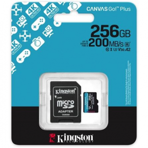 256GB microSDXC Kingston Canvas Go! Plus UHS-1 U3 V30 A2 mem&oacute;riak&aacute;rtya+adapter (SDCG4/256GB)
