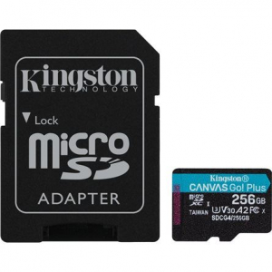256GB microSDXC Kingston Canvas Go! Plus UHS-1 U3 V30 A2 mem&oacute;riak&aacute;rtya+adapter (SDCG4/256GB)