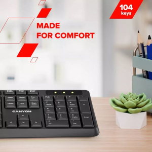 Canyon CNE-CKEYW01-HU vezet&eacute;k n&eacute;lk&uuml;li magyar billentyűzet fekete
