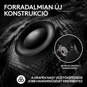Logitech PRO X 2 LIGHTSPEED vezeték nélküli gamer fejhallgató + állvány fekete (991-000550)