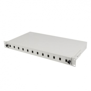 Lanberg 19" 1U optikai patch panel 12xSC szimplex / 12xLC duplex szürke (FOP1-12SS-LDS)