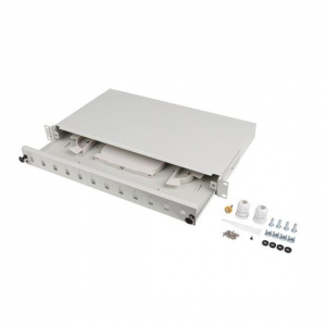 Lanberg 19" 1U optikai patch panel 12xSC szimplex / 12xLC duplex szürke (FOP1-12SS-LDS)