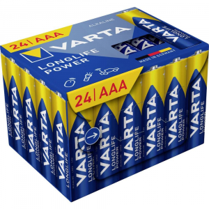 Varta Longlife Power AAA alk&aacute;li mang&aacute;n mikroelem 1.5V cube pack 24 db (4903121134)