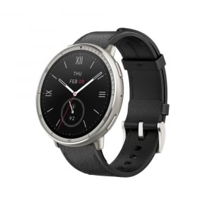Amazfit Active 2 NFC (Round) okosóra fekete bőrszíj (XMAMAACT2RNDLEA)