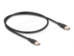 Delock USB-C PD 3.0 60W szilikon k&aacute;bel 1m fekete (81238)