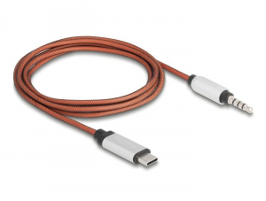 Delock USB-C -> 3.5mm AUX k&aacute;bel 1.2m narancs-ez&uuml;st (81288)