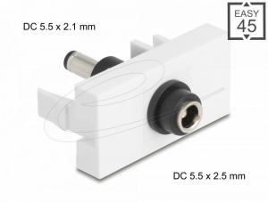 Delock Easy 45 DC 5,5 x 2,5 mm - DC 5,5 x 2,1 mm modul feh&eacute;r (90864)