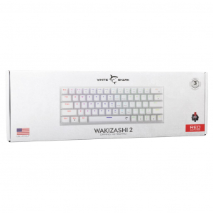 White Shark WAKIZASHI 2 piros kapcsol&oacute;s US gamer billentyűzet feh&eacute;r (GK-002211V2-W/R-US)