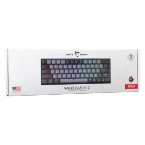 White Shark WAKIZASHI 2 piros kapcsol&oacute;s US gamer billentyűzet sz&uuml;rke-fekete (GK-002711V2-G-B/R-US)